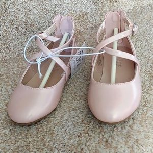Toddler shimmery pink ballet dress shoes